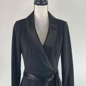 Eliza J Women's Black Long Sleeve Spilt Open Leg Gown Dress SZ 4